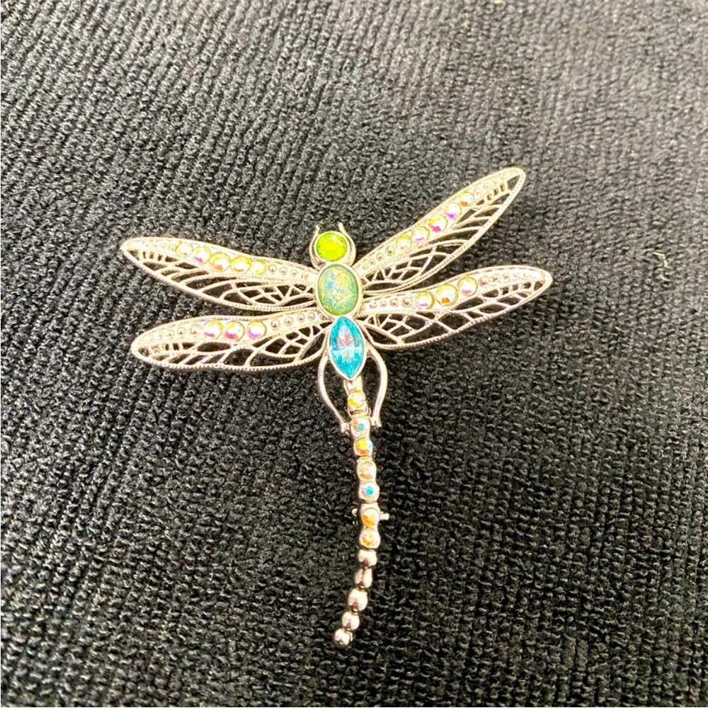Brooch, colorful Dragonfly
